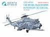 Quinta Studio QDS-48590 MH-60L Blackhawk 3D-Printed & coloured Interior on decal paper (ICM) (Small version) 1/48